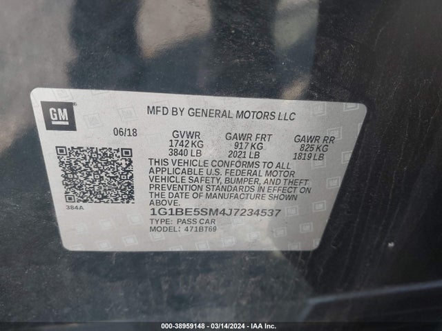 Chevrolet Cruze Lt Auto 2018 1G1BE5SM4J7234537 Image 9