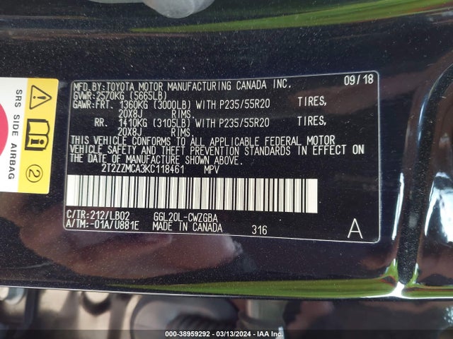 Lexus RX 350 2019 2T2ZZMCA3KC118461 Image 8