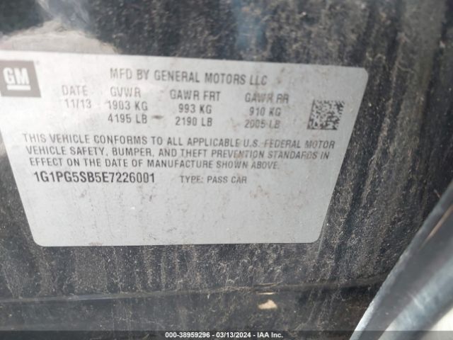 1G1PG5SB5E7226001 Chevrolet CRUZE LTZ