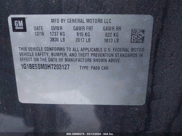 Chevrolet Cruze Lt Auto 2017 1G1BE5SM3H7203127 Image 9