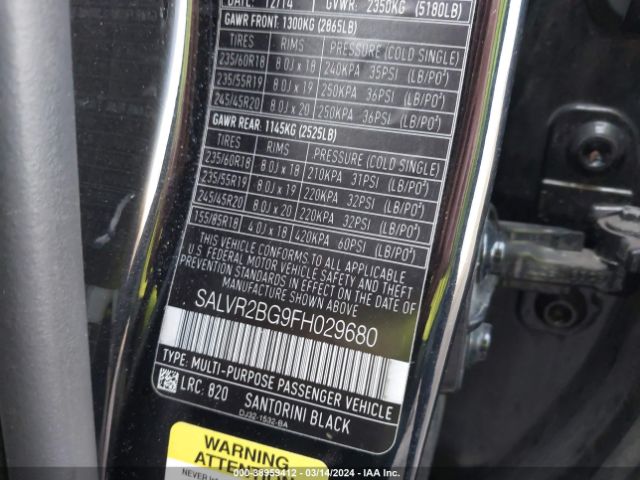 SALVR2BG9FH029680 Land Rover Range Rover Evoque Pure