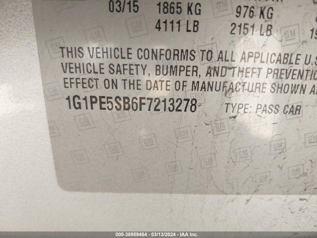 Chevrolet Cruze 2lt Auto 2015 1G1PE5SB6F7213278 Image 9