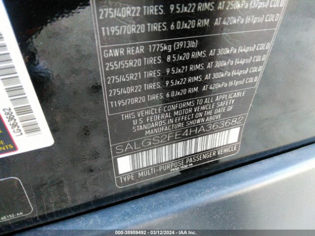 SALGS2FE4HA363682 Land Rover Range Rover 5.0l V8 Supercharged