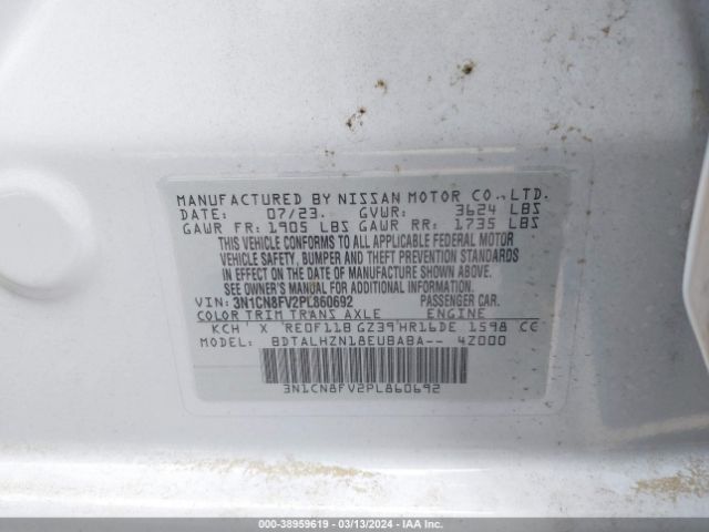 3N1CN8FV2PL860692 Nissan Versa 1.6 Sr Xtronic Cvt