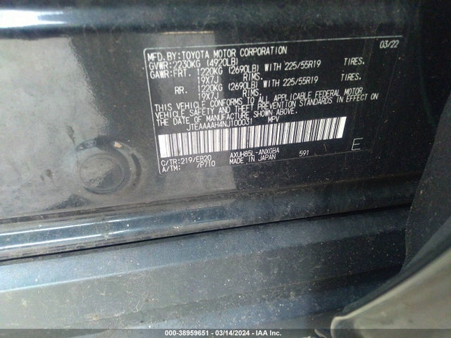 Toyota Venza Xle 2022 JTEAAAAH4NJ100031 Image 9