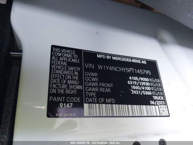 W1Y4NCHY5PT145795 Mercedes-Benz Sprinter 2500 High Roof 4-cyl Diesel Ho