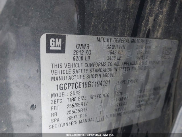 Chevrolet Colorado Lt 2016 1GCPTCE16G1194191 Image 9