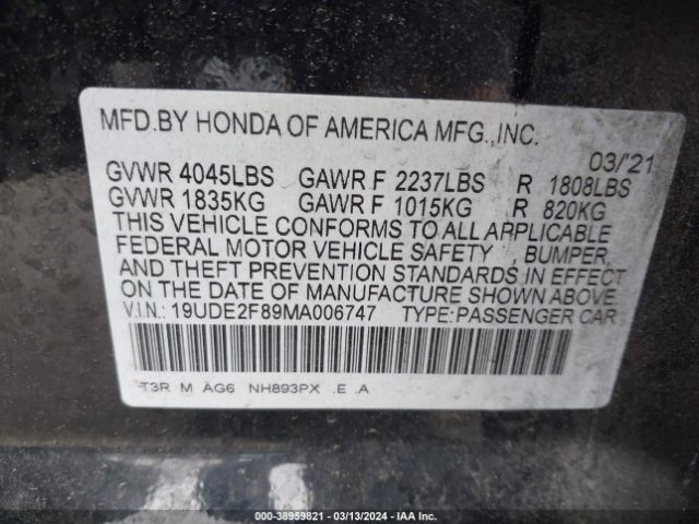 19UDE2F89MA006747 Acura Ilx Premium   A-spec Packages/technology   A-spec Packages