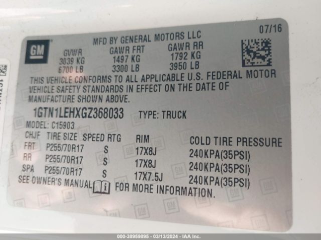 1GTN1LEHXGZ368033 GMC SIERRA 1500