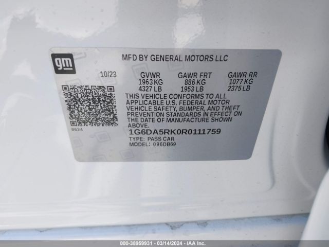 1G6DA5RK0R0111759 Cadillac Ct4 Luxury