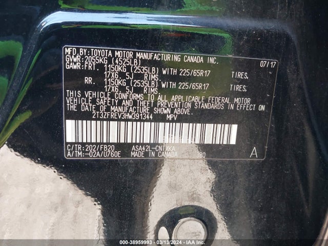 Toyota RAV4 LE 2017 2T3ZFREV3HW391344 Image 9