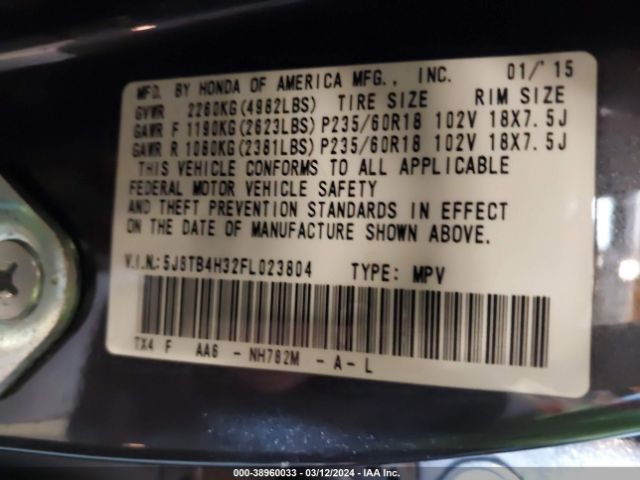 5J8TB4H32FL023804 Acura RDX