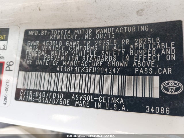 Toyota CAMRY LE 2014 4T1BF1FK9EU304347 Image 9