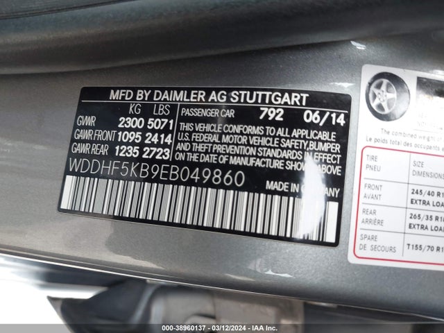 Mercedes-Benz E 350 2014 WDDHF5KB9EB049860 Image 9