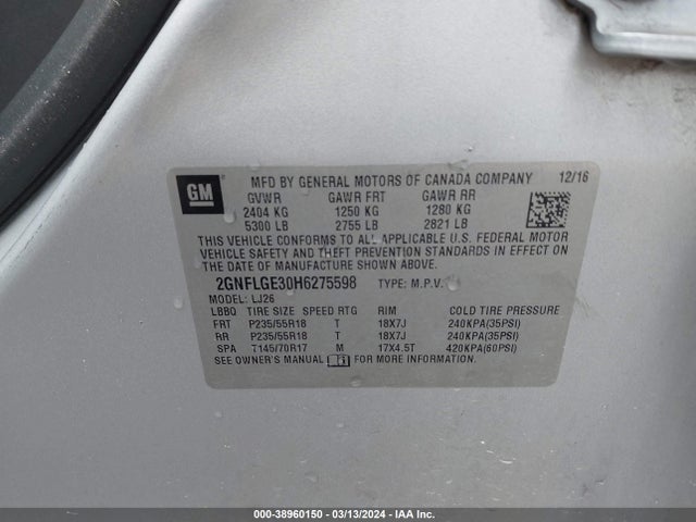 Chevrolet Equinox Premier 2017 2GNFLGE30H6275598 Image 9