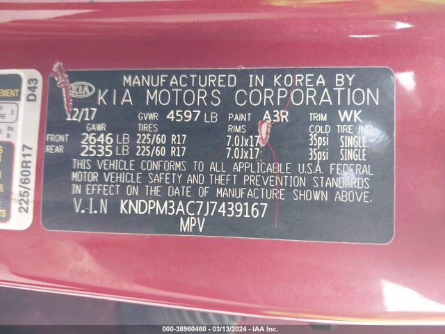 KIA Sportage Lx 2018 KNDPM3AC7J7439167 Image 9