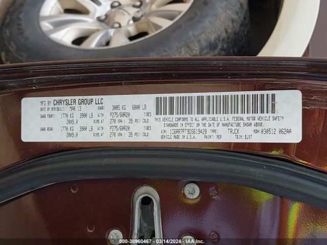 2013 RAM 1500 1C6RR7PT9DS619428 Photo 8