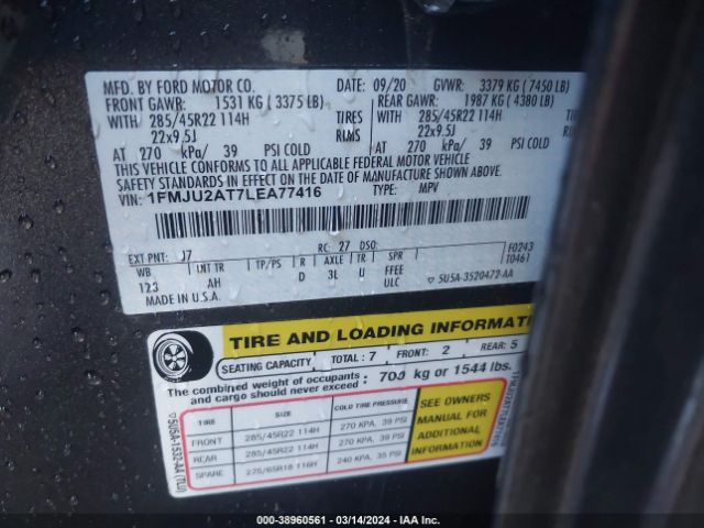1FMJU2AT7LEA77416 Ford Expedition Limited