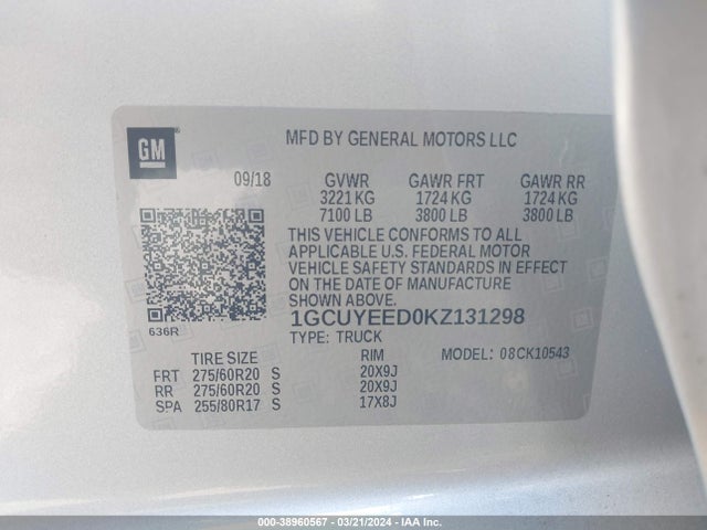 Chevrolet Silverado 1500 Rst 2019 1GCUYEED0KZ131298 Image 9