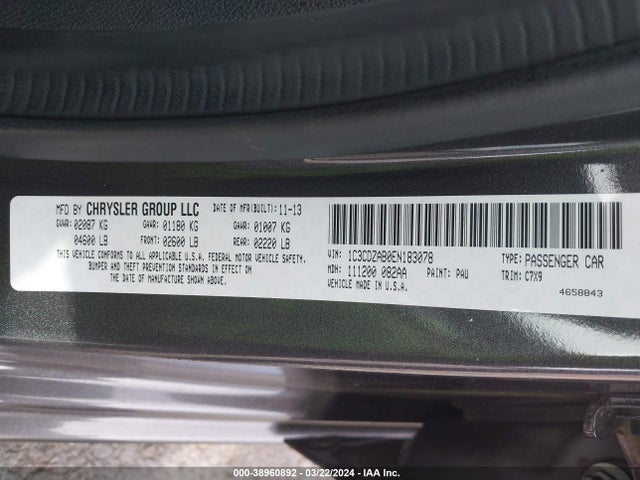 Dodge AVENGER SE 2014 1C3CDZAB0EN183078 Image 9