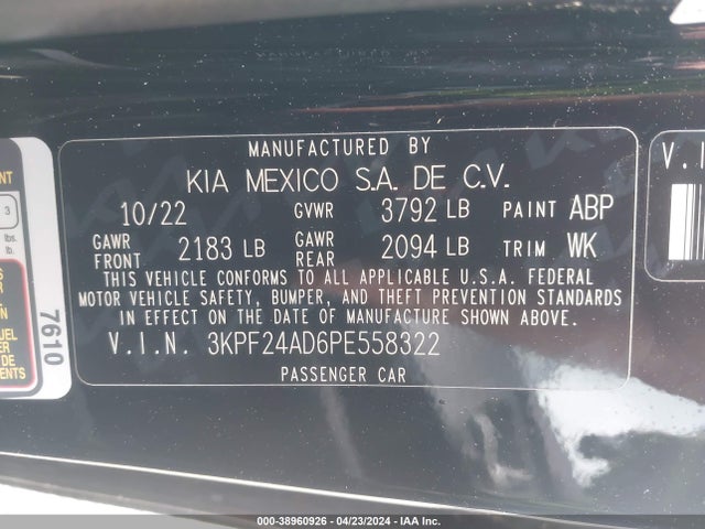 KIA Forte Lxs 2023 3KPF24AD6PE558322 Image 9