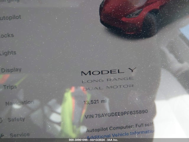 7SAYGDEE9PF635890 Tesla Model Y Awd/long Range Dual Motor All-wheel Drive