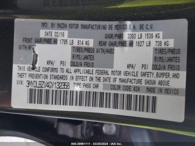 3MYDLBZV4GY132358 Scion IA