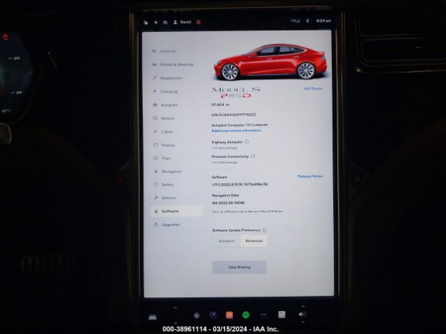 5YJSA1H20FFP76222 Tesla Model S 70d/85d/p85d