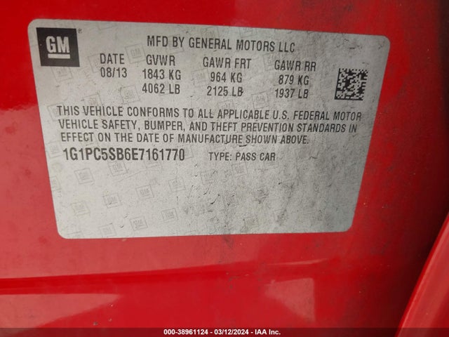 Chevrolet Cruze 1lt Auto 2014 1G1PC5SB6E7161770 Image 9