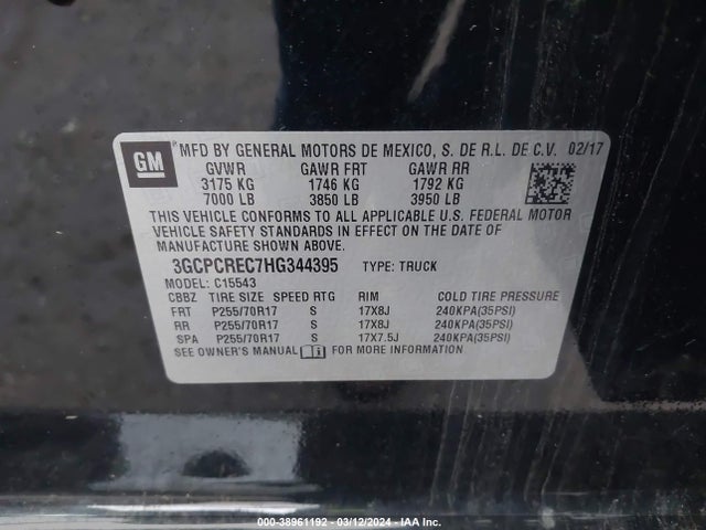 Chevrolet Silverado 1500 1lt 2017 3GCPCREC7HG344395 Image 9