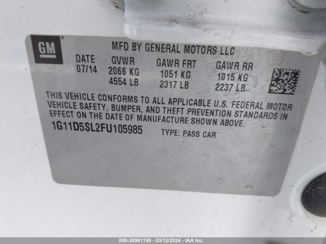 1G11D5SL2FU105985 Chevrolet MALIBU 2LT
