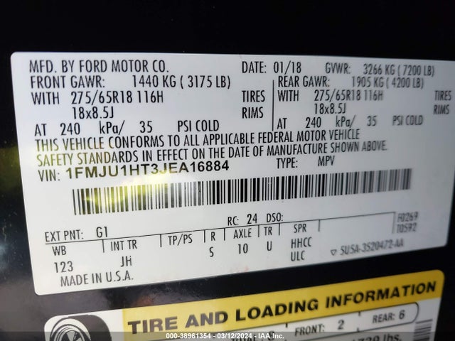 Ford Expedition Xlt 2018 1FMJU1HT3JEA16884 Image 9