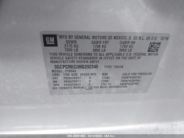 Chevrolet Silverado 1500 1lt 2017 3GCPCREC0HG292348 Image 9