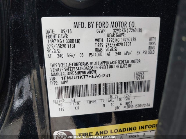 Ford Expedition Limited 2017 1FMJU1KT7HEA01341 Image 9