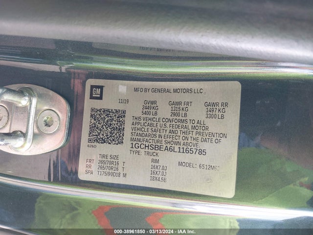 Chevrolet Colorado 2wd  Long Box Wt 2020 1GCHSBEA6L1165785 Image 9