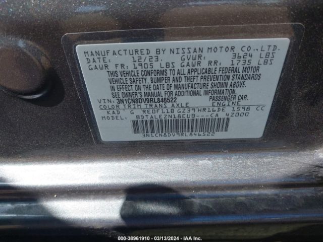 3N1CN8DV9RL846522 Nissan Versa 1.6 S