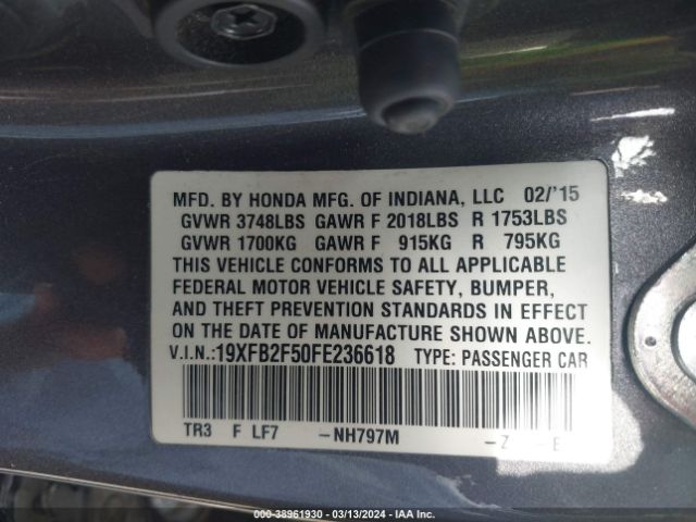 19XFB2F50FE236618 Honda Civic Lx
