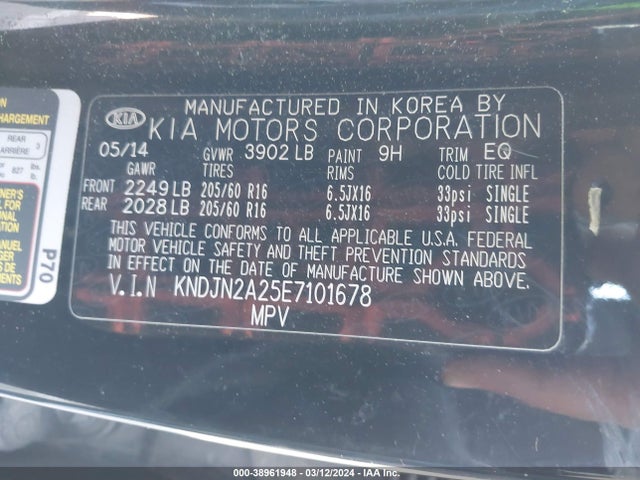 KIA Soul 2014 KNDJN2A25E7101678 Image 9