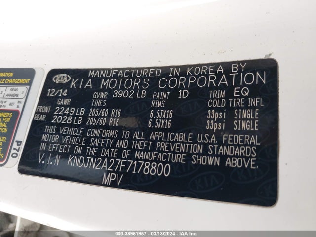 KIA Soul 2015 KNDJN2A27F7178800 Image 9