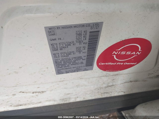 Nissan Pathfinder Platinum 2017 5N1DR2MN9HC907053 Image 9