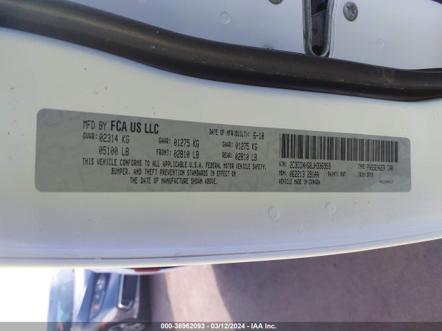 2C3CDXHG8JH336959 Dodge Charger Sxt Plus Rwd
