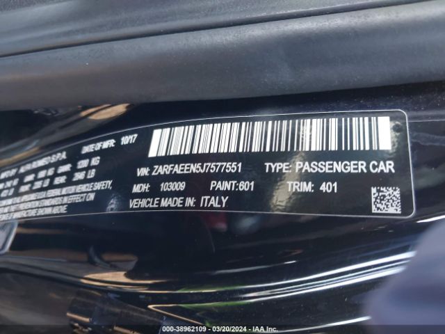 ZARFAEEN5J7577551 Alfa Romeo Giulia Ti Sport Awd