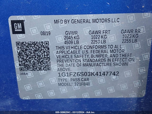 Chevrolet Bolt Ev Premier 2019 1G1FZ6S03K4147742 Image 9
