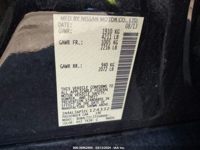 Nissan Altima 2.5 Sv 2014 1N4AL3AP1EC124332 Image 9