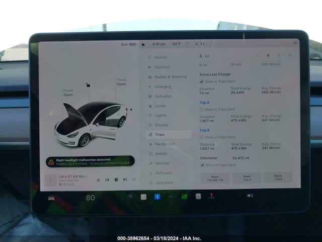 5YJ3E1EA2MF923223 Tesla Model 3 Standard Range Plus Rear-wheel Drive