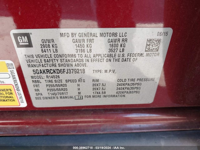 5GAKRCKD6FJ379218 Buick Enclave Premium
