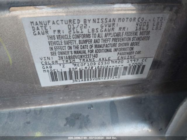 3N1AB8DV0NY237140 Nissan Sentra Sr Xtronic Cvt