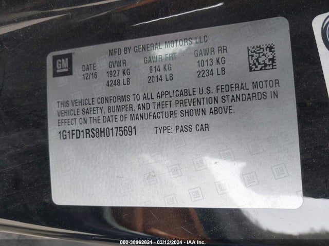 Chevrolet Camaro 2lt 2017 1G1FD1RS8H0175691 Image 9