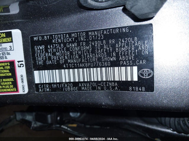Toyota CAMRY LE 2023 4T1C11AK8PU776360 Image 16