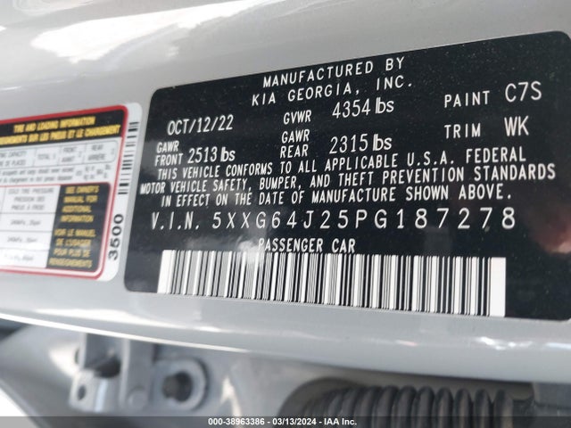 KIA K5 Gt-line 2023 5XXG64J25PG187278 Image 9